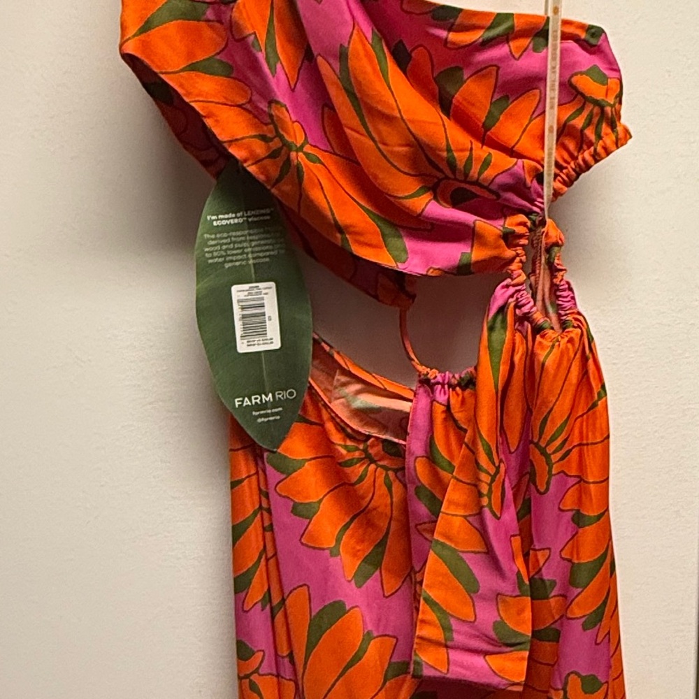 FARM Rio Copacabana Pink Cutout Midi dress